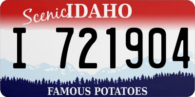 ID license plate I721904