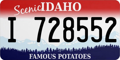 ID license plate I728552