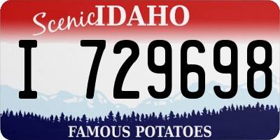 ID license plate I729698