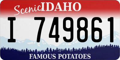 ID license plate I749861
