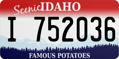 ID license plate I752036