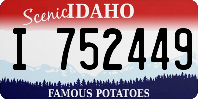 ID license plate I752449