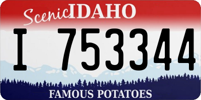 ID license plate I753344