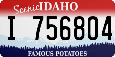 ID license plate I756804