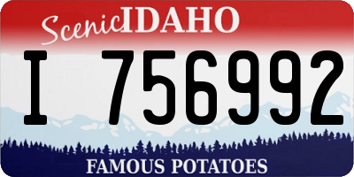 ID license plate I756992