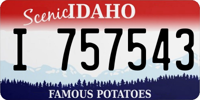 ID license plate I757543