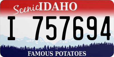 ID license plate I757694