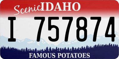 ID license plate I757874
