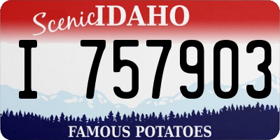 ID license plate I757903
