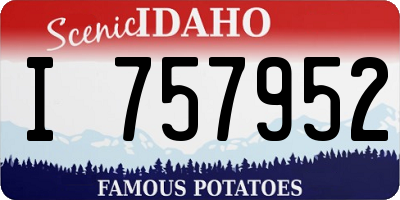 ID license plate I757952