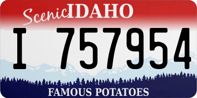 ID license plate I757954