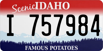ID license plate I757984