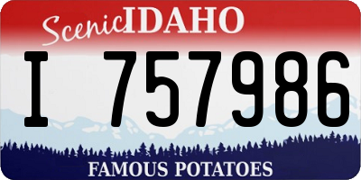 ID license plate I757986