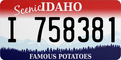 ID license plate I758381