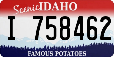 ID license plate I758462