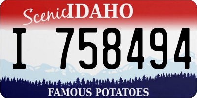 ID license plate I758494