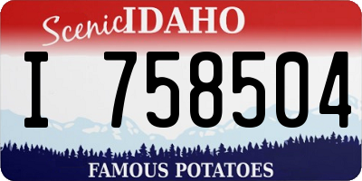 ID license plate I758504