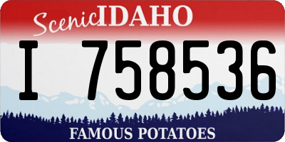 ID license plate I758536