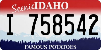 ID license plate I758542