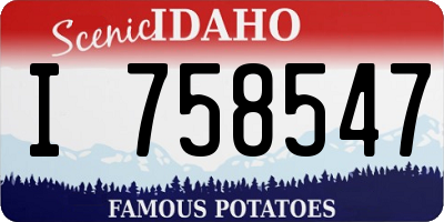 ID license plate I758547