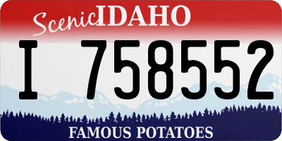 ID license plate I758552