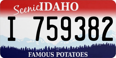 ID license plate I759382