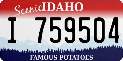 ID license plate I759504