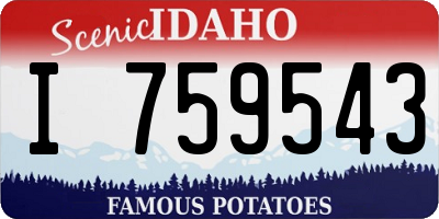 ID license plate I759543