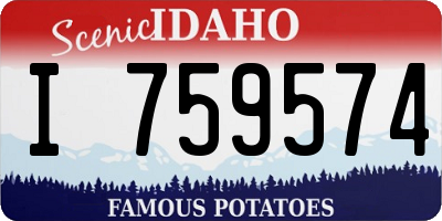 ID license plate I759574