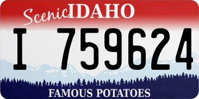 ID license plate I759624