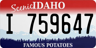 ID license plate I759647
