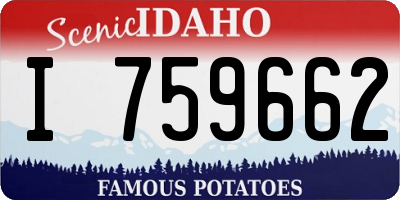 ID license plate I759662