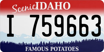 ID license plate I759663