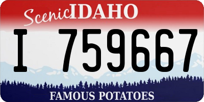ID license plate I759667
