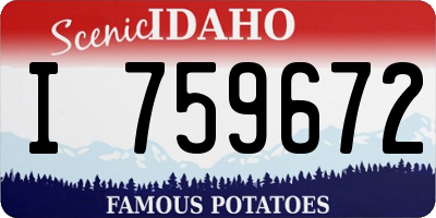 ID license plate I759672
