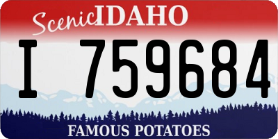 ID license plate I759684