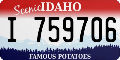 ID license plate I759706