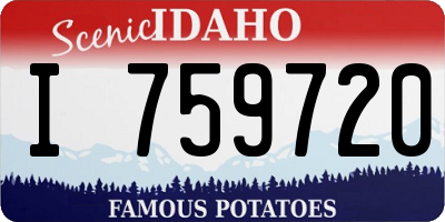 ID license plate I759720