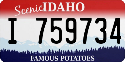 ID license plate I759734