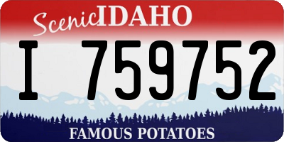 ID license plate I759752