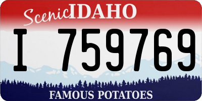 ID license plate I759769