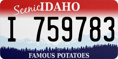 ID license plate I759783