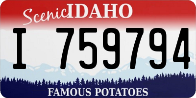 ID license plate I759794