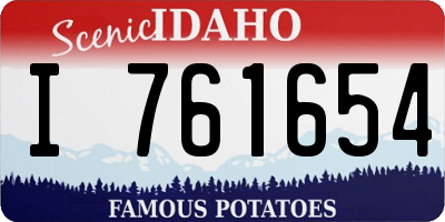 ID license plate I761654