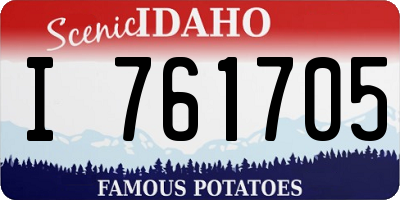 ID license plate I761705