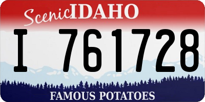 ID license plate I761728