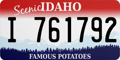 ID license plate I761792