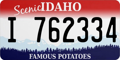 ID license plate I762334