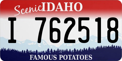 ID license plate I762518
