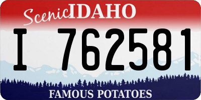 ID license plate I762581